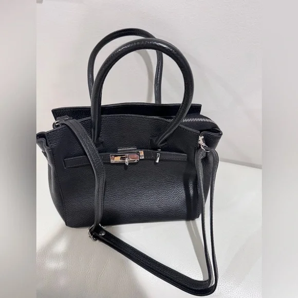 SOFIA CARDONI Black Leather Bag With Top Handles - Picture 5 of 16